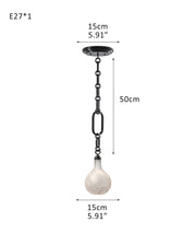 Cluster White Alabaster Globe Pendant Light with adjustable chain