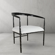 Hand-Forged Metal Curved Chair