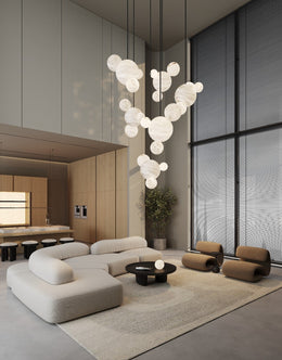 Minimalist Antique Alabaster Cluster Pendant Light Fixtures 6