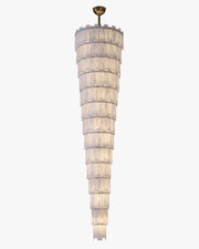 Long Cascading Alabaster Staircase Chandelier