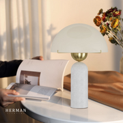 G9 Alabaster white marble table lamp Dia 12