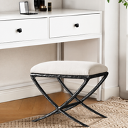 Hand-Forged Metal X-base Stool