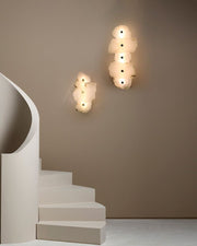 Art Decor Multiple Irregularity Shape LED Brass wall sconces White Alabaster Shade