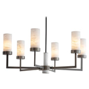 Contemporary  Alabaster 6-arm Compass Chandelier