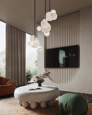 Minimalist Antique Alabaster Cluster Pendant Light Fixtures 6