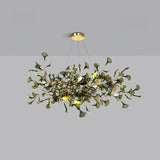 Green/Brown Ginkgo Chandelier Style A