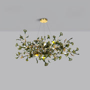 Green/Brown Ginkgo Chandelier Style A
