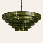 Amor 5-Tier Ghiaccio Glass Pendant Round Chandelier 48