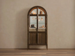 Haven Oak Liquor Cabinet 36”W