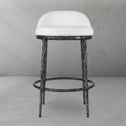 Hand-Forged Metal Bar Swivel Counter Stool