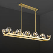 Modern Crystal Rectangle Wagon Wheel Chandeliers