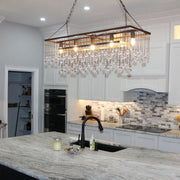 Aubrey Crystal Ball Rectangular Chandelier 47'' 60''