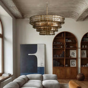 Amor 4-Tier Ghiaccio Glass Round Chandelier 36