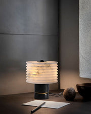 Elegant Lighting G9 Cloud Stone Alabaster Table Lamp Wide D10