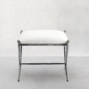 Hand-Forged Metal Horn Fabric Base Stool