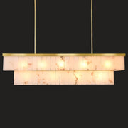 2-Tier Rectangle Alabaster Chandelier 54