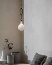 Cluster White Alabaster Globe Pendant Light with adjustable chain