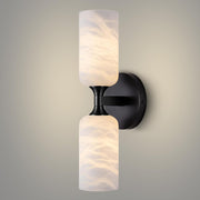 Monty Alabaster Linear Wall Sconce-Black