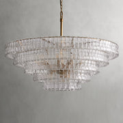 Amor 5-Tier Ghiaccio Glass Pendant Round Chandelier 48