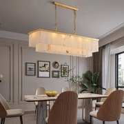 Alabaster Brass Rectangular Chandelier 41.33