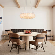 24-47 Inch Round Clear Geode Quartz Crystal Ring Pendant Light Modern Chandelier for Living Room