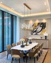Custom Size Pezzo Crystal Long Chandelier L70''