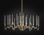Custom Size Pezzo Crystal Long Chandelier L70''