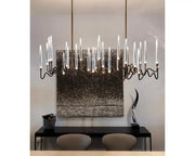 Custom Size Pezzo Crystal Long Chandelier L70''
