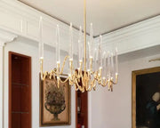Custom Size Pezzo Crystal Long Chandelier L70''
