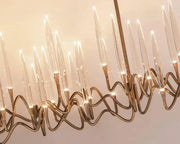 Custom Size Pezzo Crystal Long Chandelier L70''