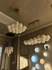 27-Alabaster Ball Chandelier, Luxury Model Lighting