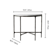Hand-Forged Metal Semi-Circle Marble Console Table