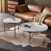 Hand-Forged Metal Marble Round Side Table 3 Leg 24