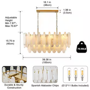 Modern Chandelier 39 in. 20-Light Gold Chandelier for Dinning Room, Living Room, Foyer, Bedroom
