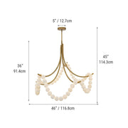 Cluster String Alabaster Beads Semi Flush Chandelier