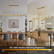 Modern Crystal Rectangle Wagon Wheel Chandeliers