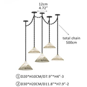Multi-Head Matte White Alabaster Cone Hanging Kitchen Pendant Light