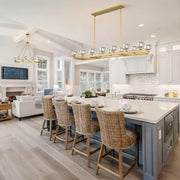 Modern Crystal Rectangle Wagon Wheel Chandeliers