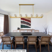 Modern Crystal Rectangle Wagon Wheel Chandeliers