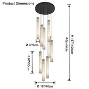 Alabaster Tube Staircase Chandelier