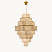 Giant Tiered Alabaster Foyer Chandelier