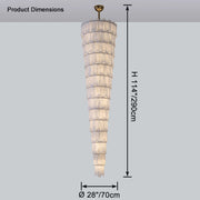 Long Cascading Alabaster Staircase Chandelier