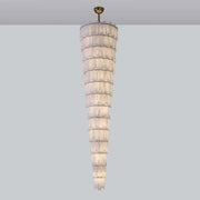 Long Cascading Alabaster Staircase Chandelier
