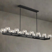 Modern Crystal Rectangle Wagon Wheel Chandeliers