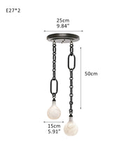 Cluster White Alabaster Globe Pendant Light with adjustable chain
