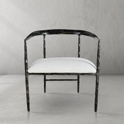 Hand-Forged Metal Curved Chair