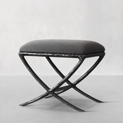 Hand-Forged Metal X-base Stool