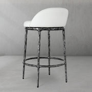 Hand-Forged Metal Bar Swivel Counter Stool