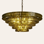 Amor 5-Tier Ghiaccio Glass Pendant Round Chandelier 48