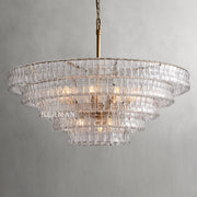Amor 5-Tier Ghiaccio Glass Pendant Round Chandelier 48